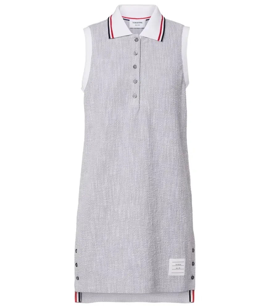 Thom Browne Cotton-blend tweed polo dress