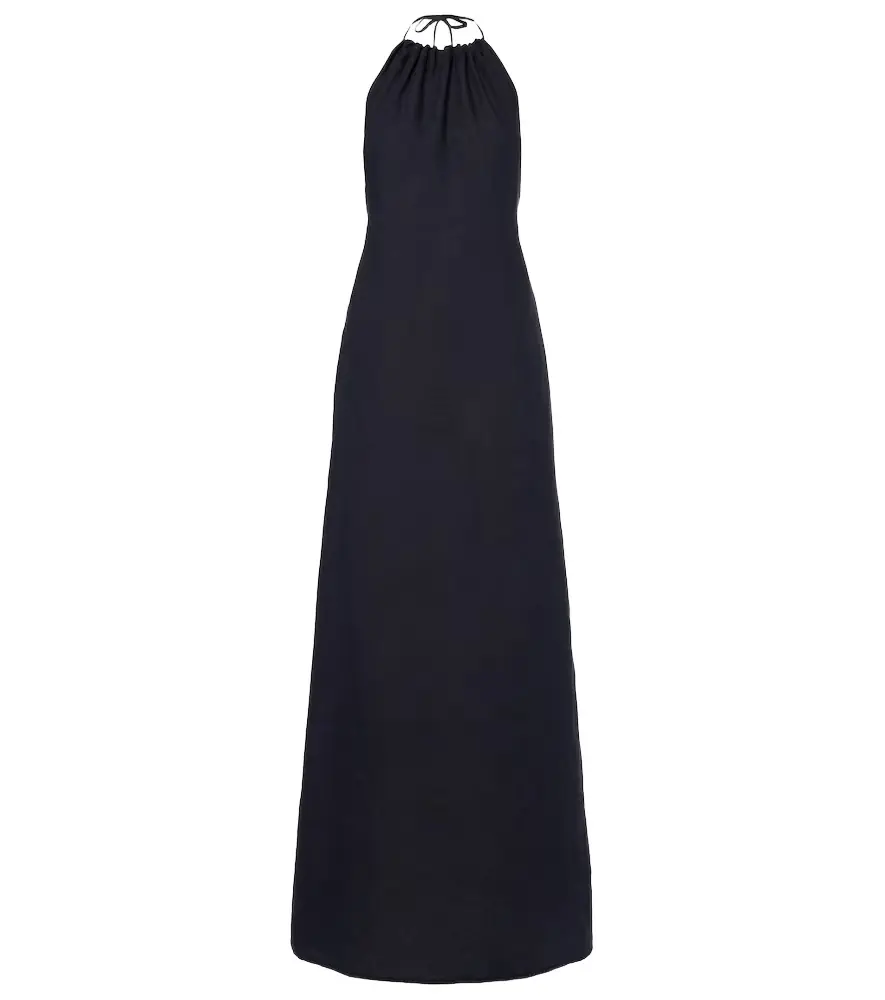Nili Lotan Lelia halterneck linen maxi dress