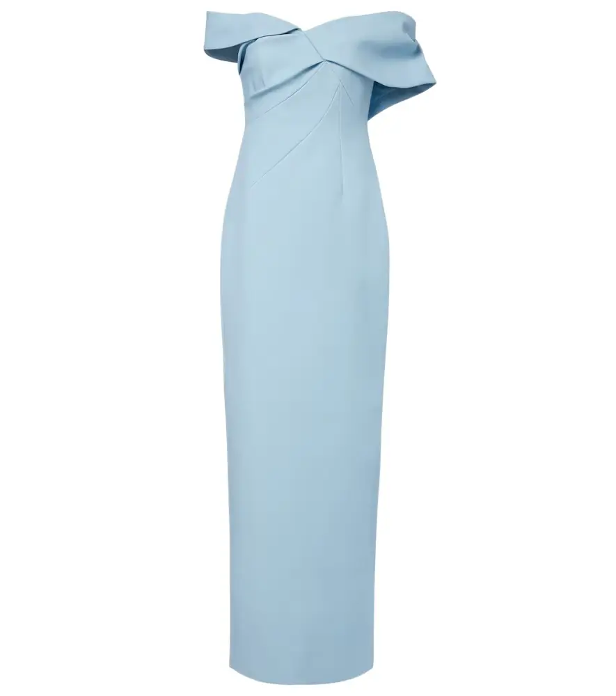 Rachel Gilbert Maddie draped off-shoulder crêpe gown