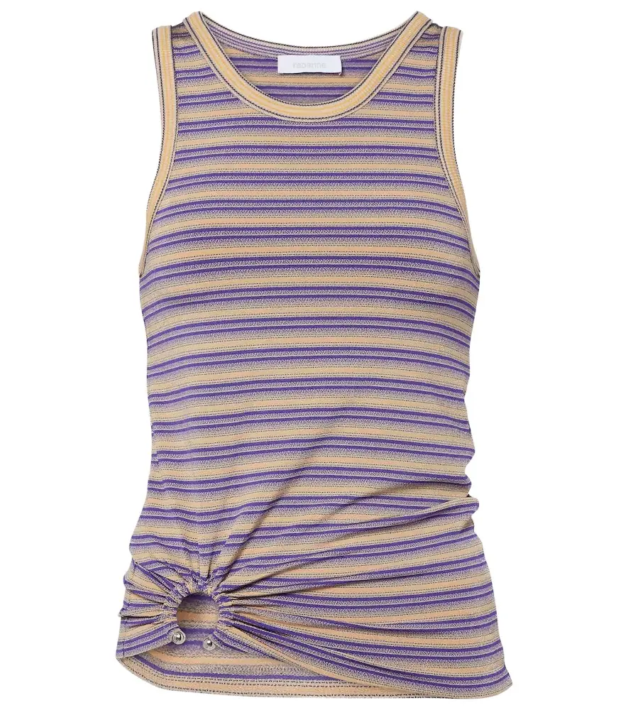 Rabanne Piercing gathered striped tank top