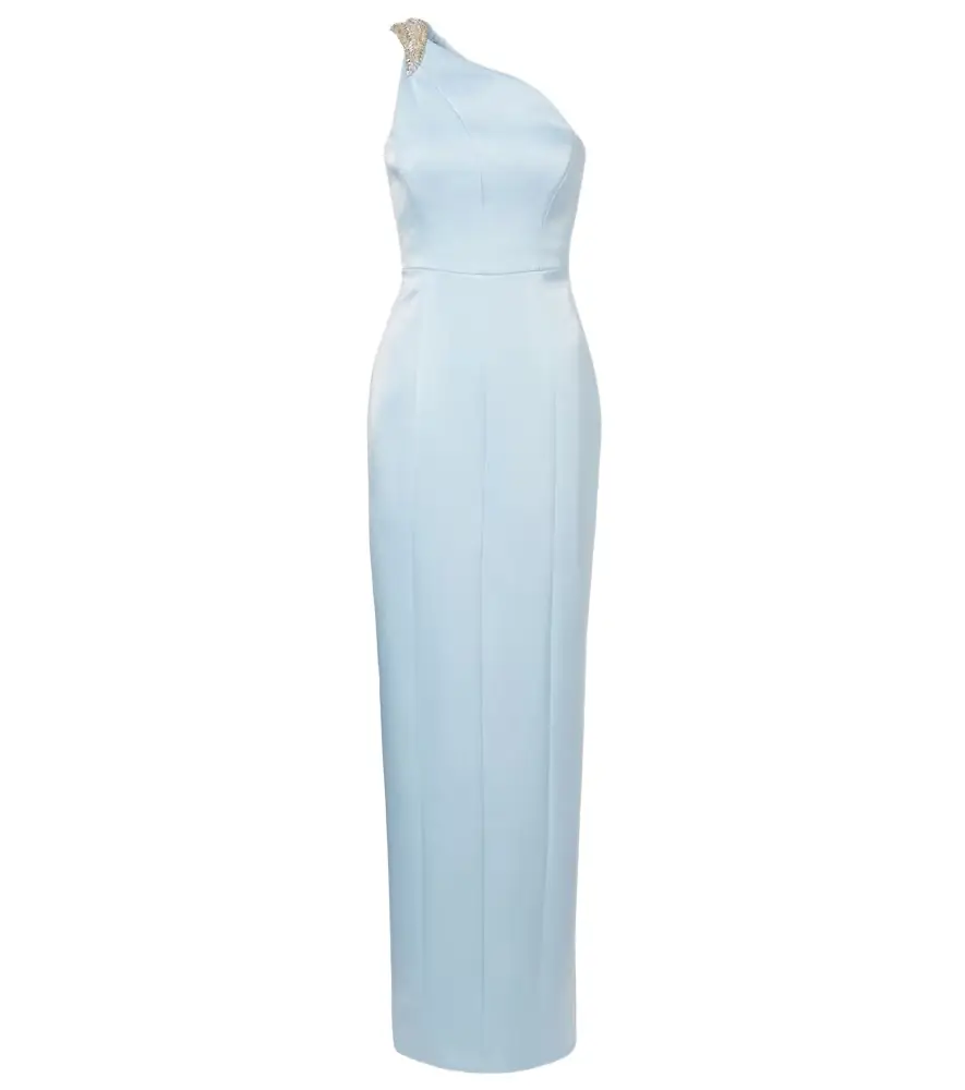 Rachel Gilbert Celestia embellished one-shoulder gown