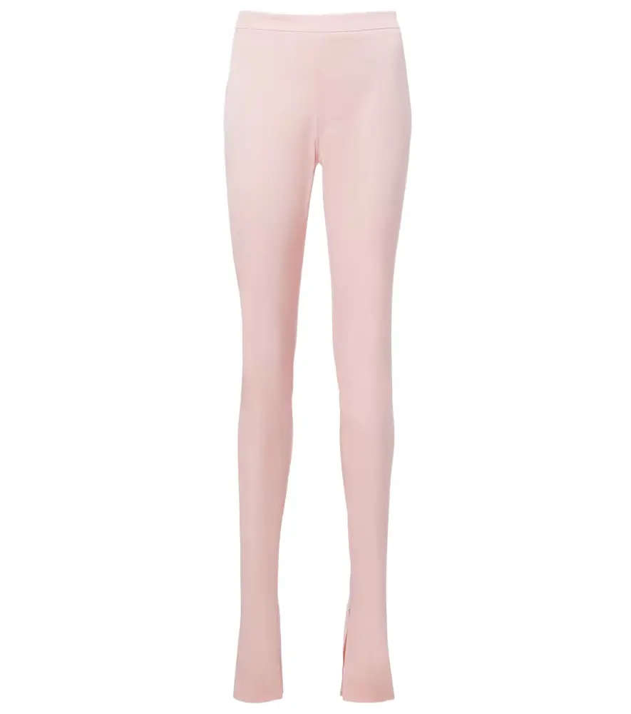 Silk-blend faille leggings