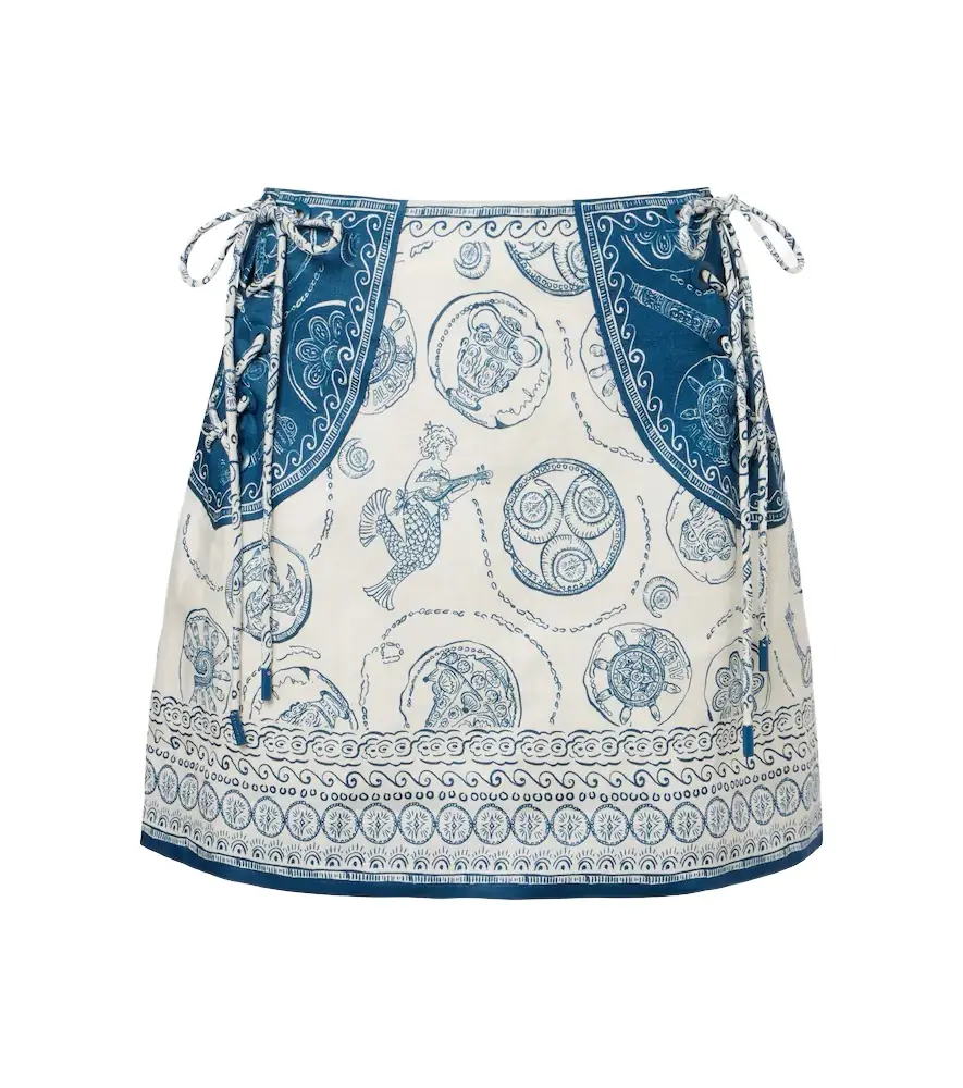 Alemais Alémais Lucky printed linen miniskirt