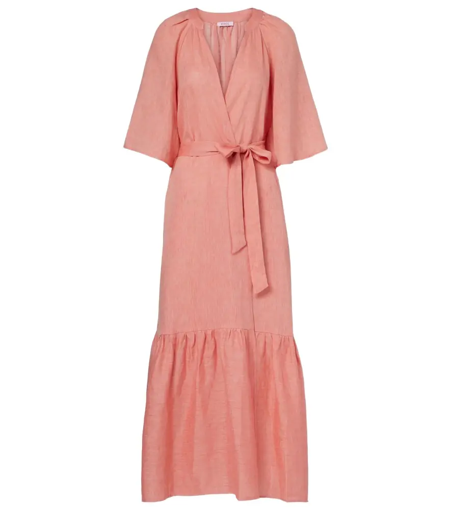 Eres Audacieuse belted linen maxi dress