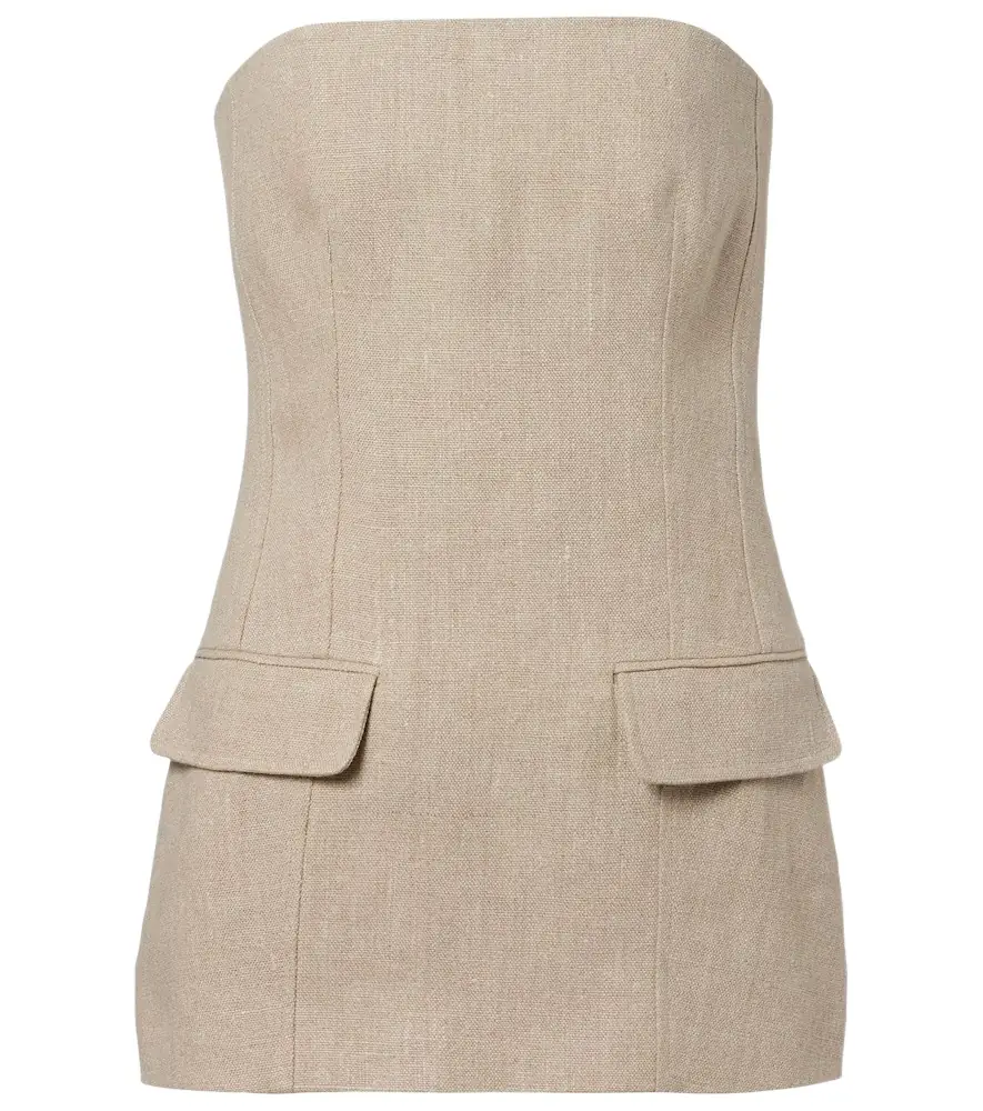 Toteme Strapless linen bustier top