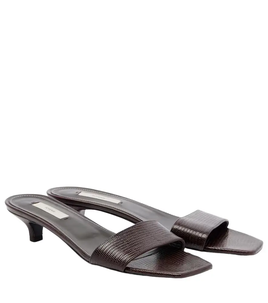 Toteme Embossed leather mules