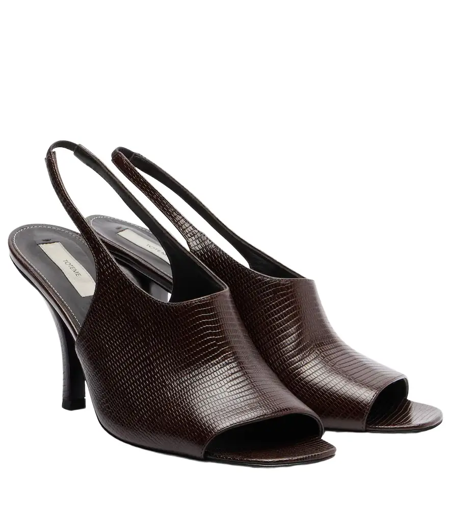 Toteme Embossed leather slingback sandals