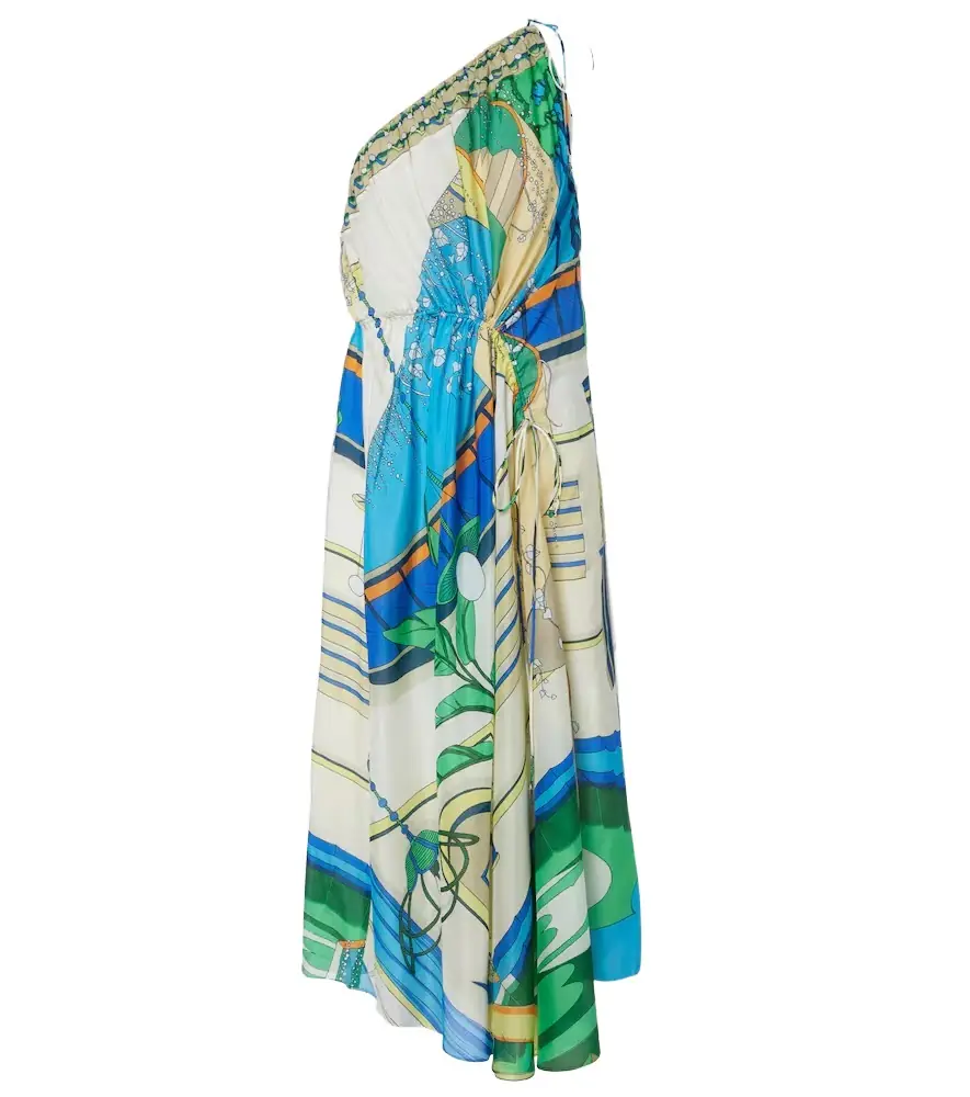 Tory Burch Printed cotton and silk midi dress