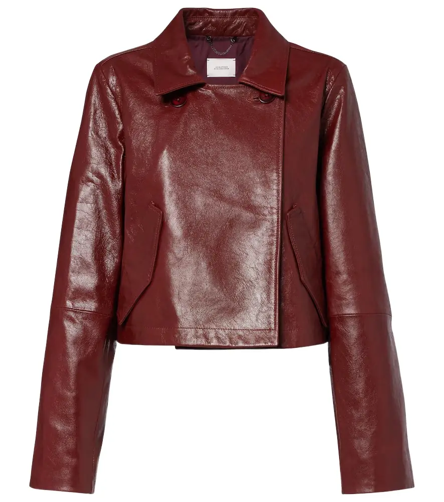 Dorothee Schumacher Broken Shine cropped leather jacket