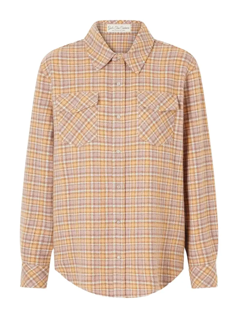 God’s True Cashmere Midnight Rose Checked Cashmere Shirt