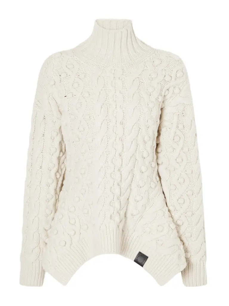 Stella McCartney Bobble Cable-knit Wool Turtleneck Sweater