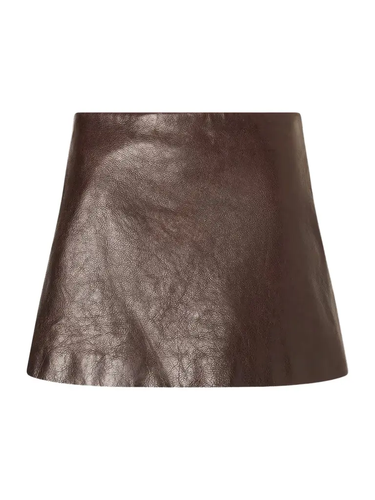 Balenciaga Crinkle Leather Mini Skirt