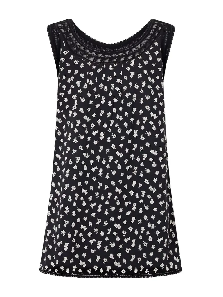 Posse Danielle Floral-print Lace-trimmed Cotton Mini Dress