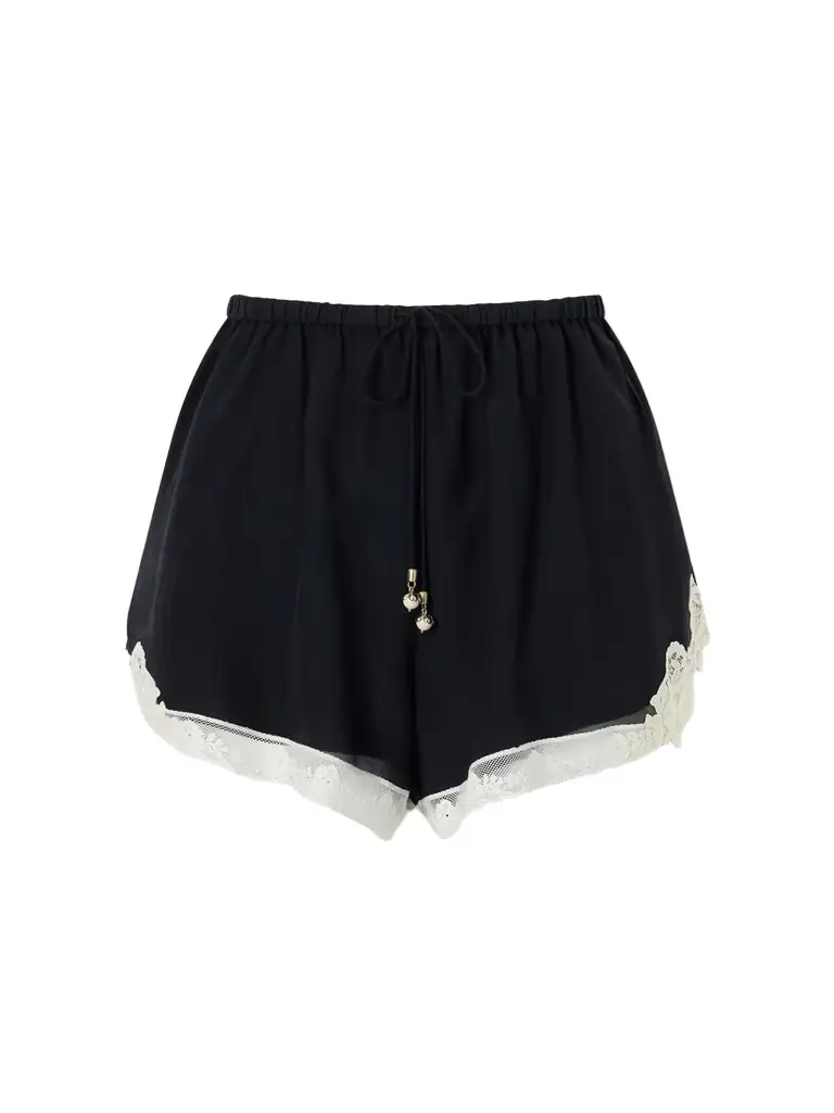 Zimmermann Roselight Lace-trimmed Cotton And Silk-blend Shorts