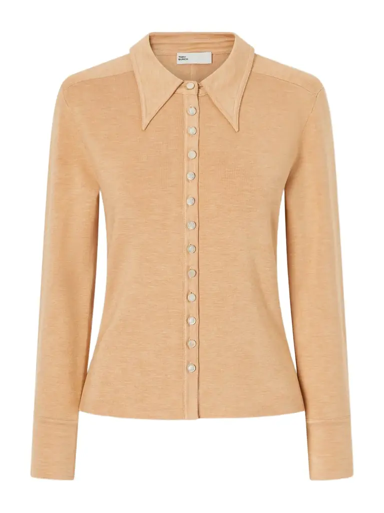 Tory Burch Silk-blend Polo Shirt