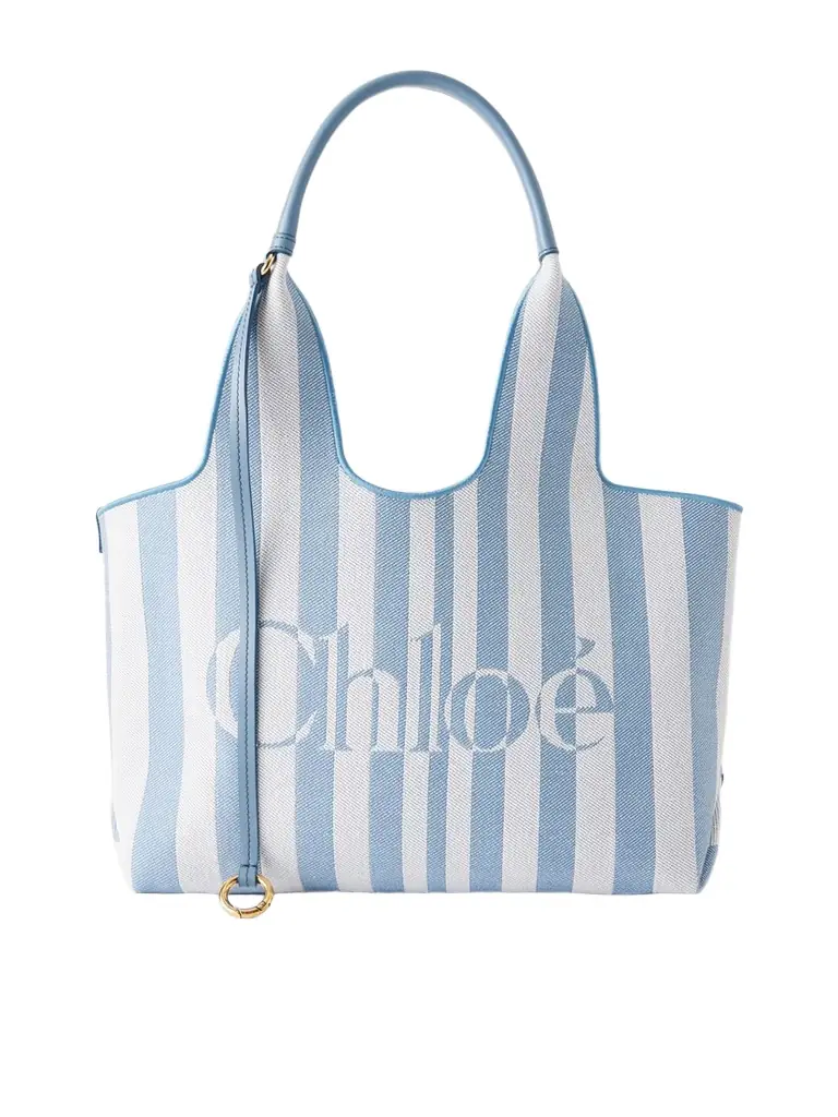 Chloé Striped Leather-trimmed Shoulder Bag