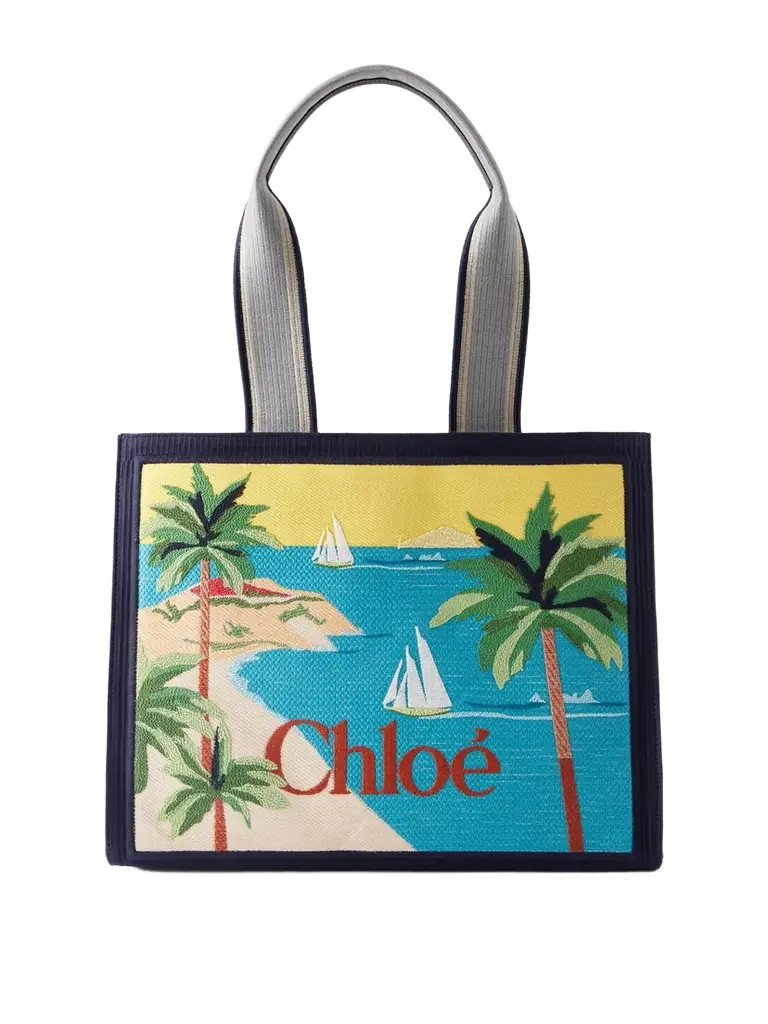 Chloé Printed Leather-trimmed Canvas Shoulder Bag