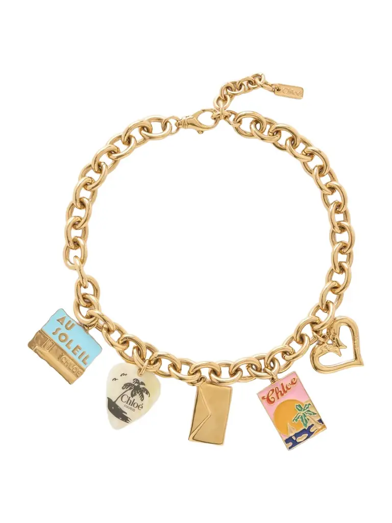 Gold-tone Enamel Necklace