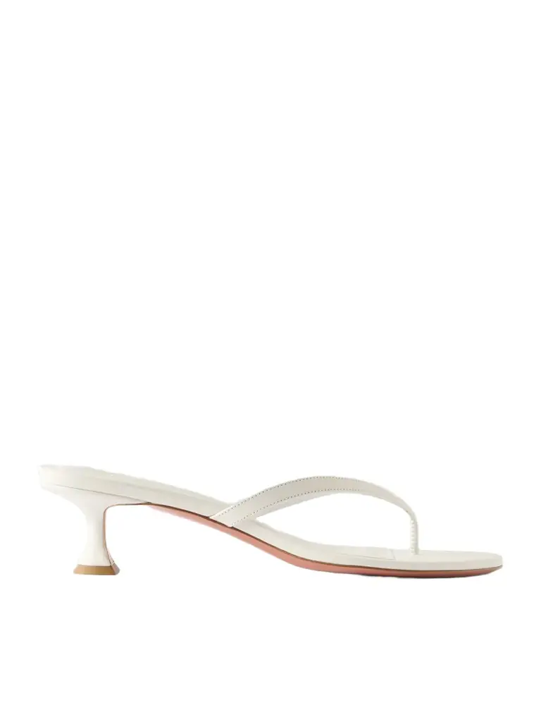 Amina Muaddi Juliette 45 Leather Thong Sandals
