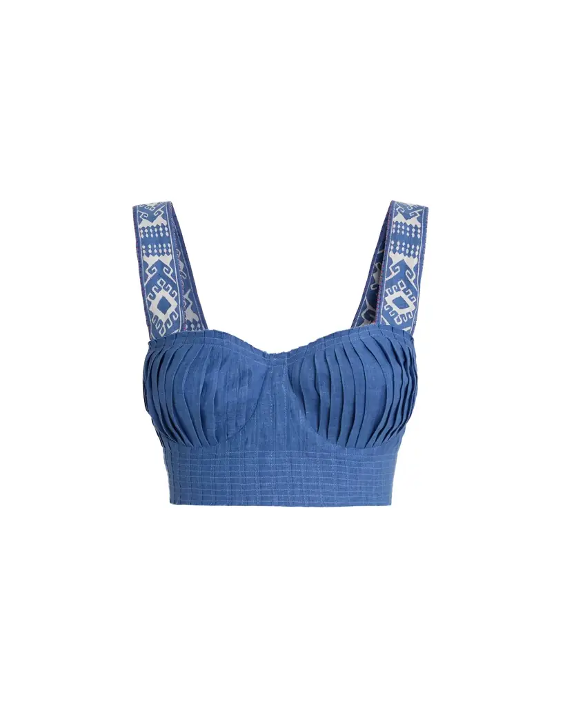 Emporio Sirenuse Dalia Top in Blue Horizon Print