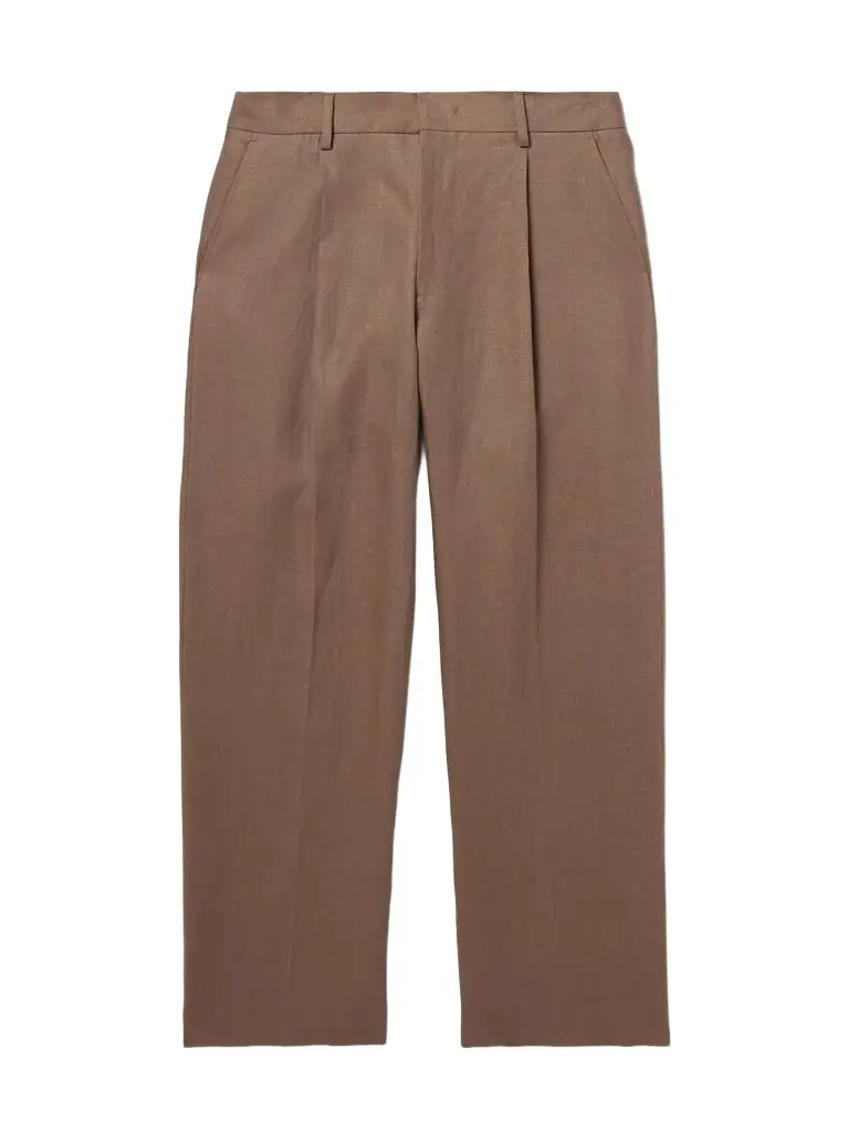 NN07 Kay 1454 Straight-Leg Pleated Linen Trousers