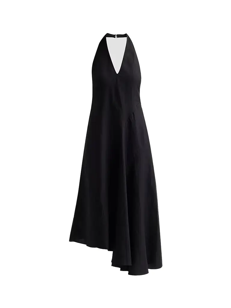 A.L.C. Women's Celina Linen-Blend Halter Midi-Dress - Black