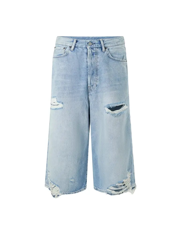 Acne Studios Wide-Leg Distressed Denim Shorts - Men