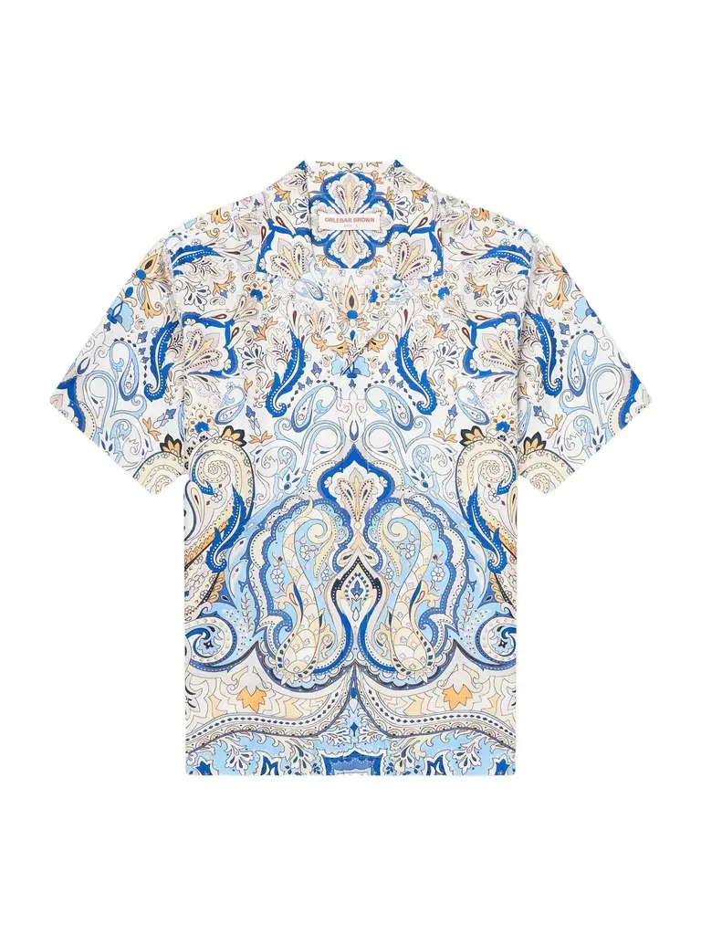 Orlebar Brown Maitan Camp-Collar Printed Silk-Satin Shirt - Men
