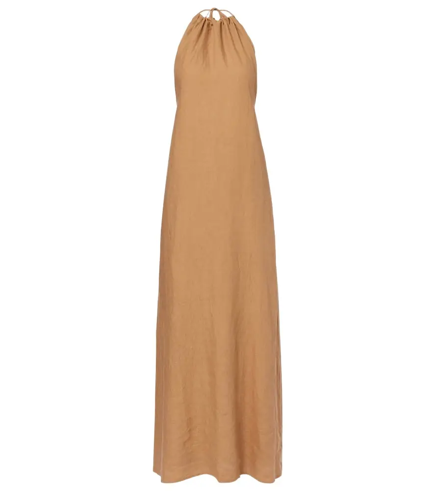 Nili Lotan Lelia halterneck linen maxi dress