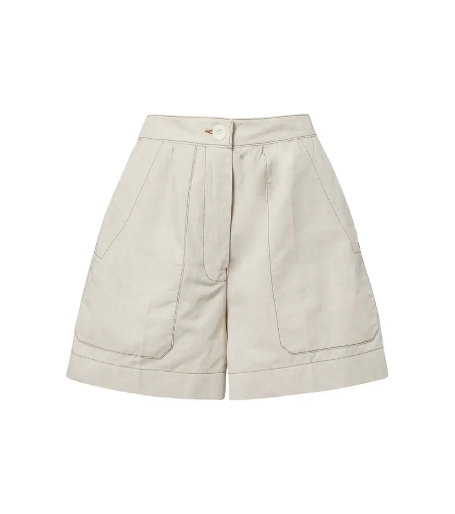 Prada Cotton and linen chambray shorts