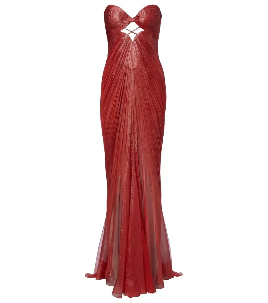 Maria Lucia Hohan Rachel draped silk muslin bustier gown