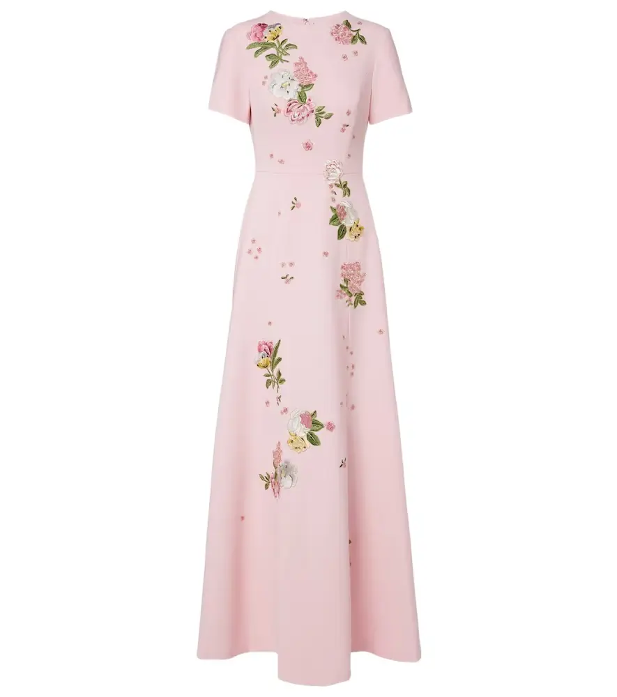 Carolina Herrera Floral embroidered crêpe gown