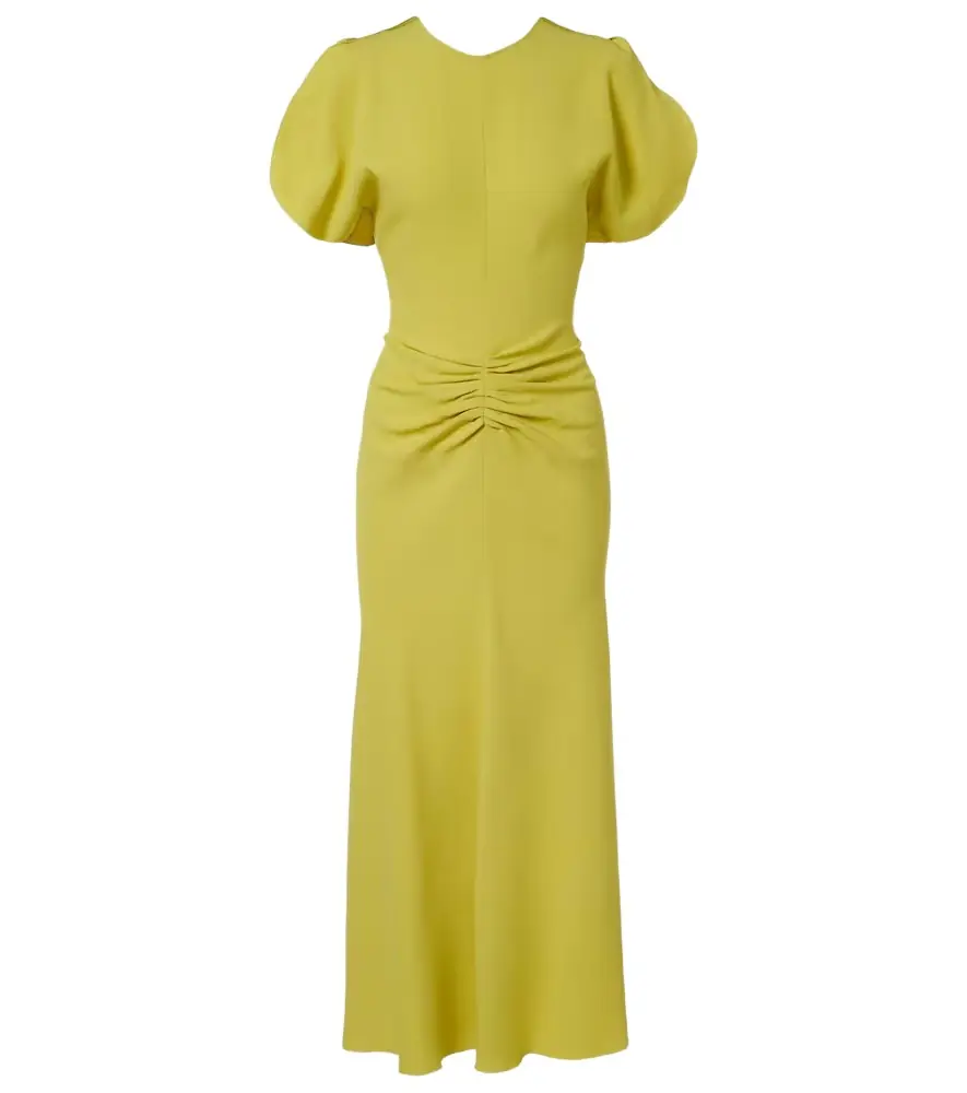 Victoria Beckham Bela gathered crêpe satin midi dress