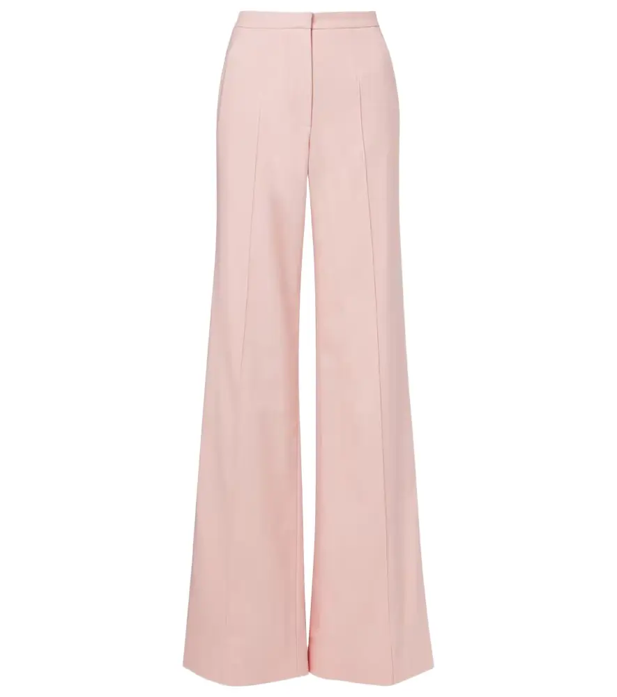 Costarellos Pleated wool-blend wide-leg pants