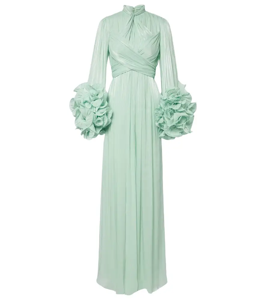 Costarellos Ruffled georgette gown