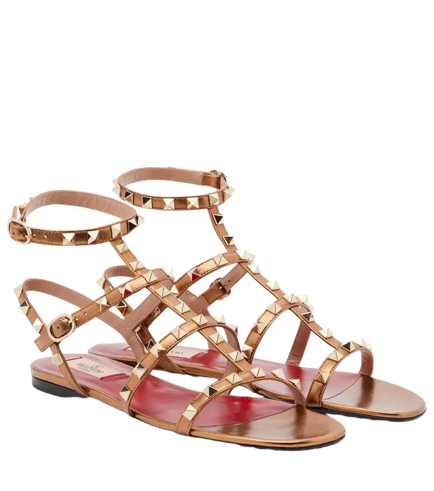 Valentino Garavani Rockstud metallic leather sandals