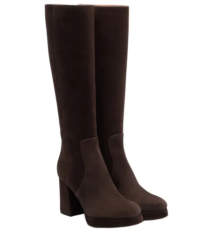 Valentino Garavani Fawcette VLogo suede knee-high boots