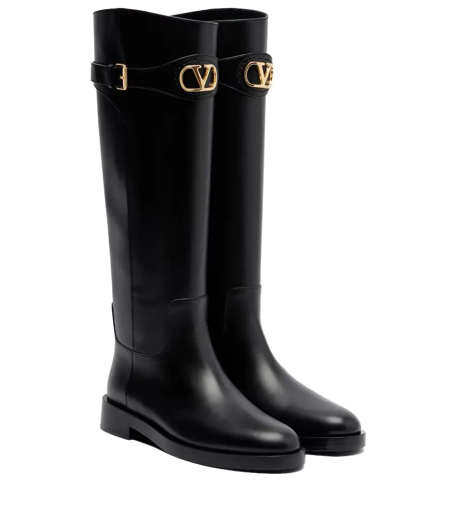 Valentino Garavani VLogo leather knee-high boots