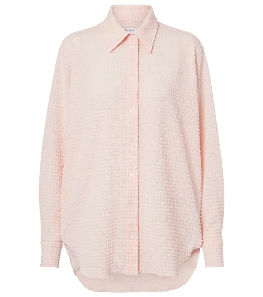 Hunza G Resort checked seersucker shirt
