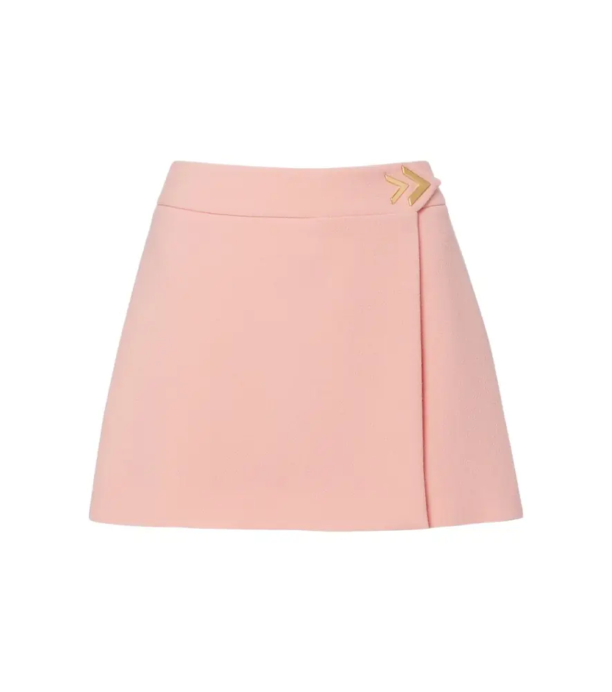 Valentino VGold virgin wool crêpe miniskirt