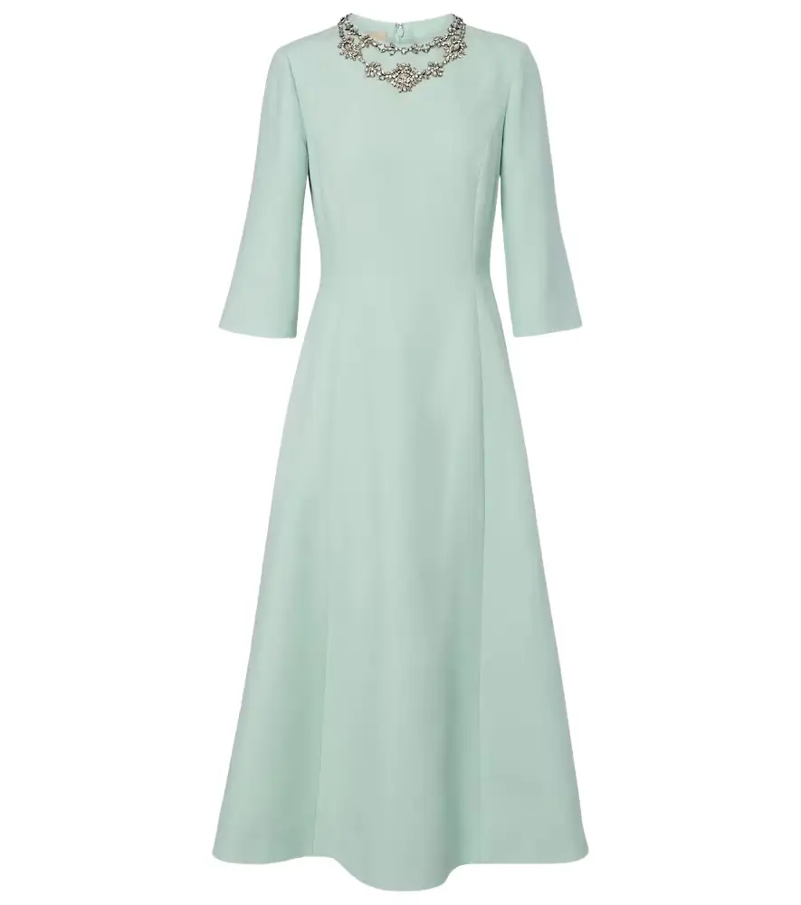 Valentino Crepe Couture embellished midi dress