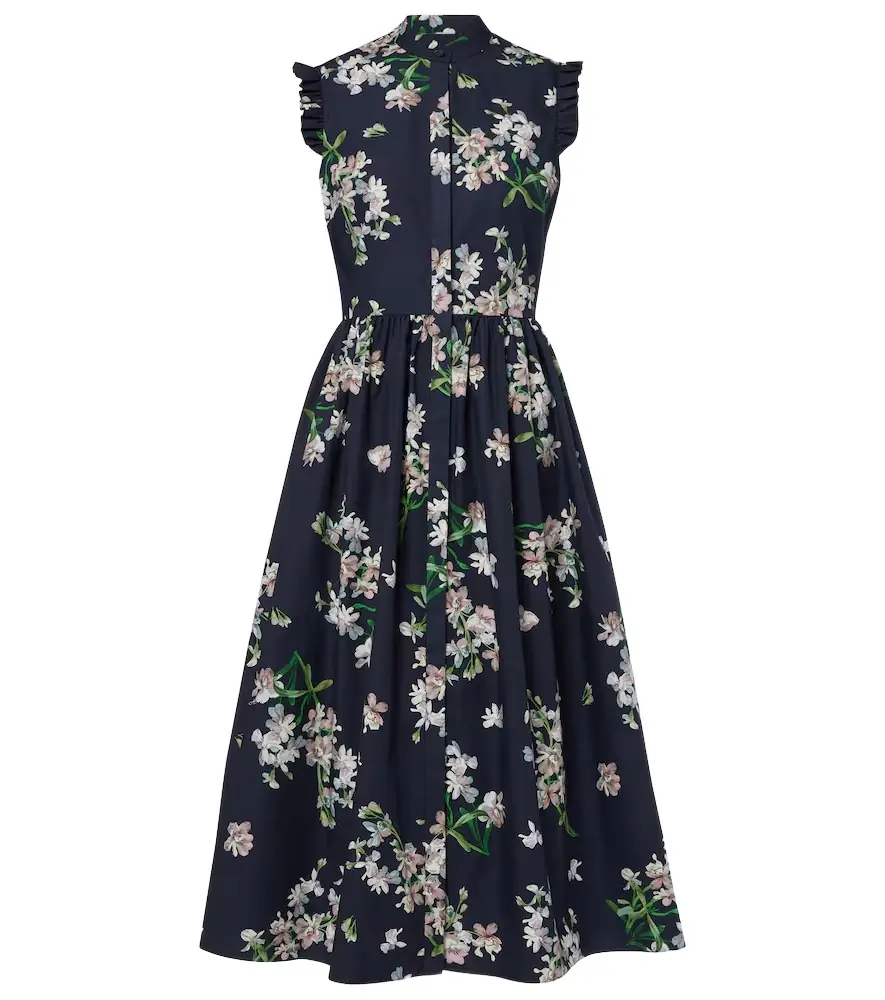 Erdem Floral cotton midi dress