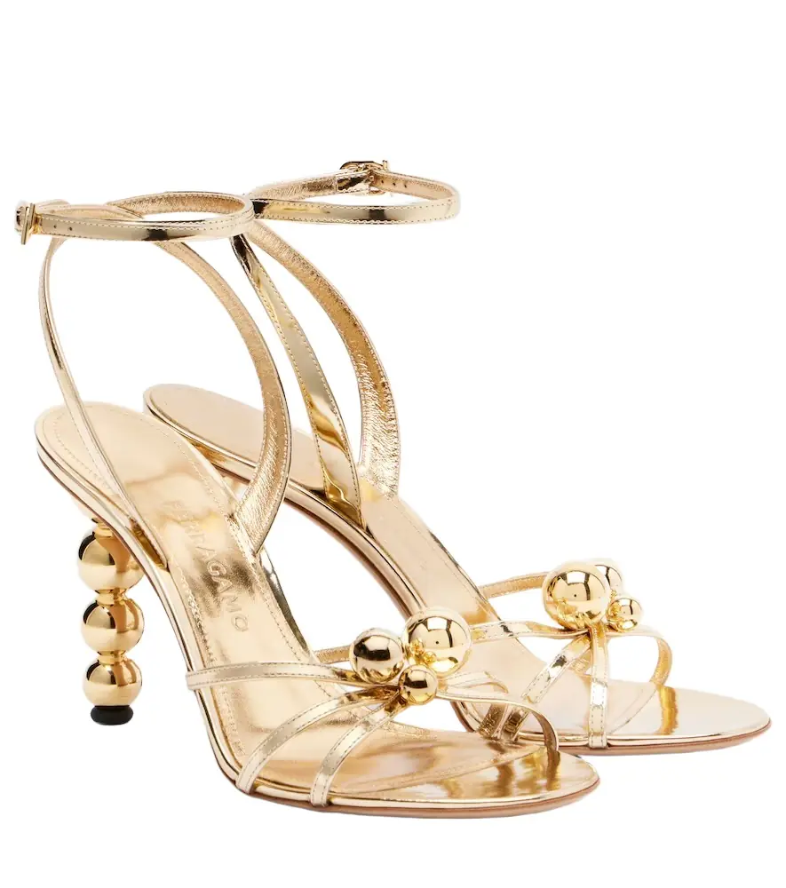 Ferragamo Karina metallic leather sandals