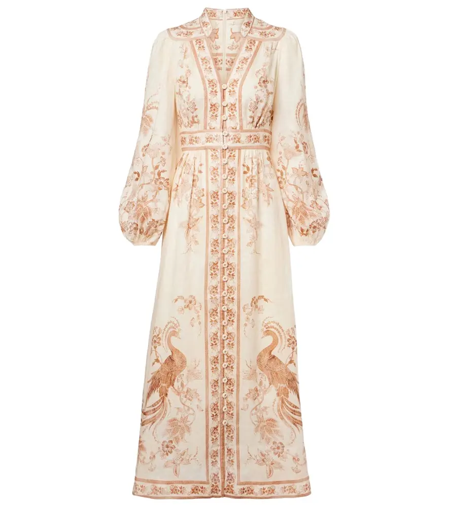 Zimmermann Indra floral linen midi dress
