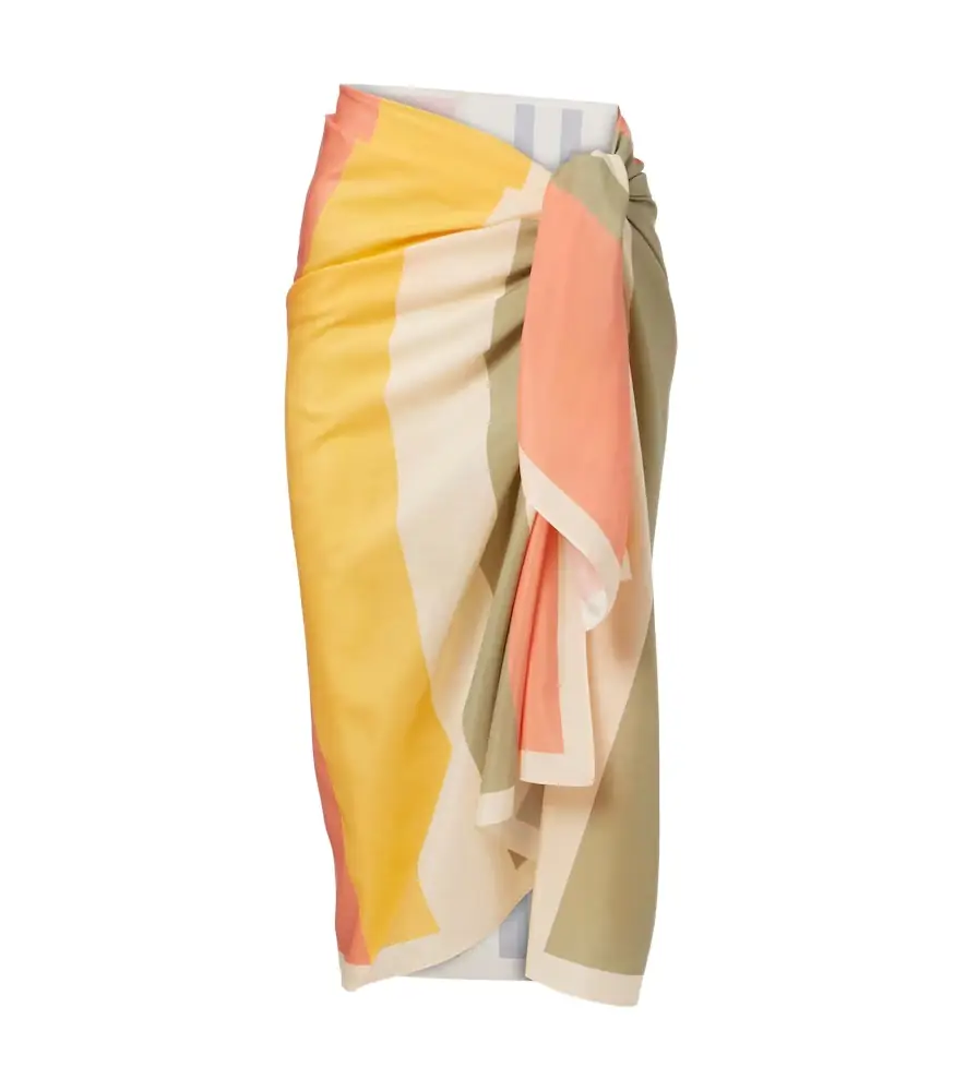 Eres Croquant striped cotton and silk beach cover-up