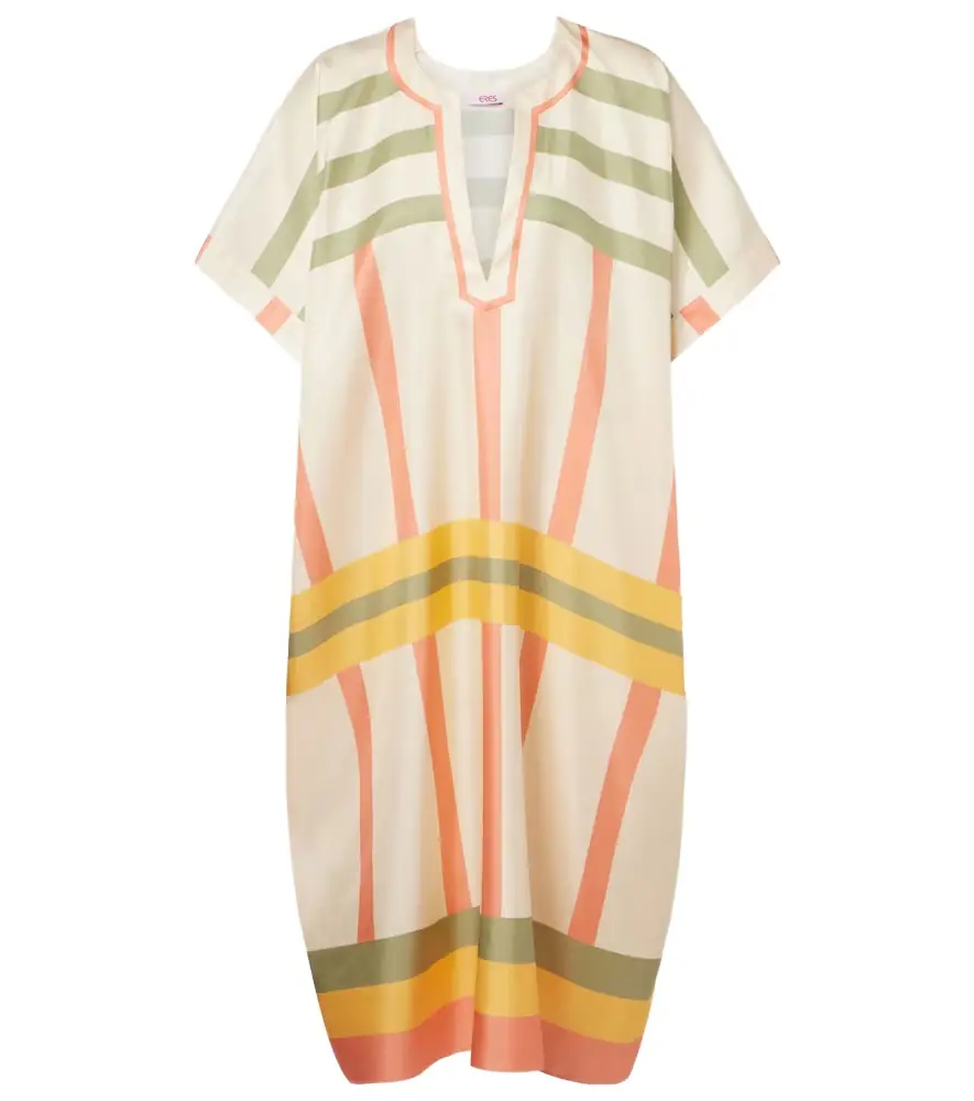 Eres Ice striped silk twil kaftan
