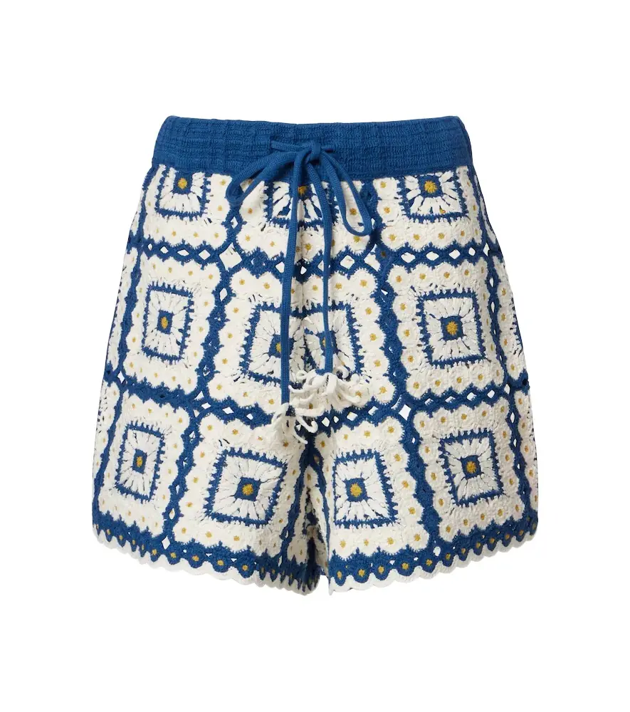 Alemais Alémais Dolly crochet cotton shorts