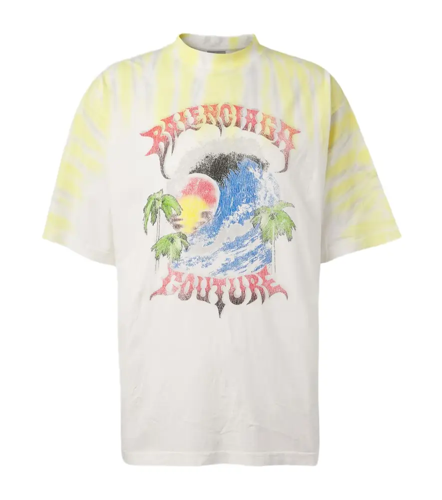 Balenciaga Printed tie-dye cotton jersey T-shirt