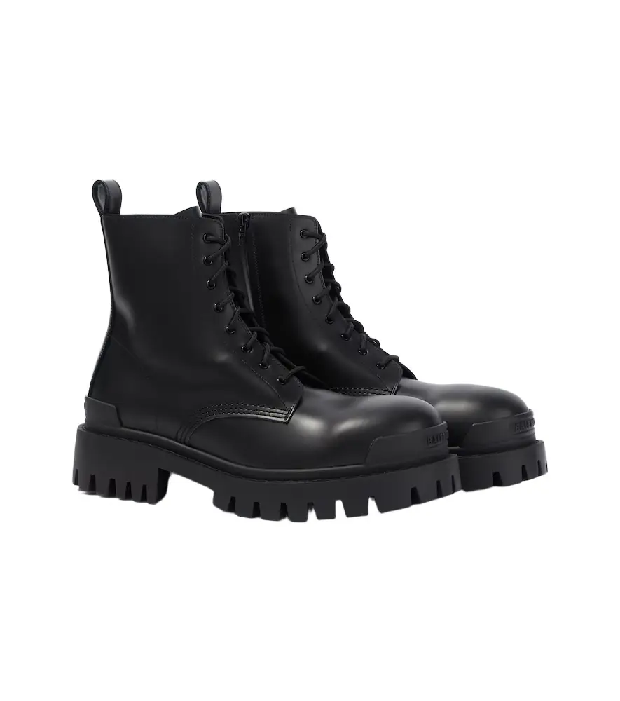 Balenciaga Combat Strike leather combat boots