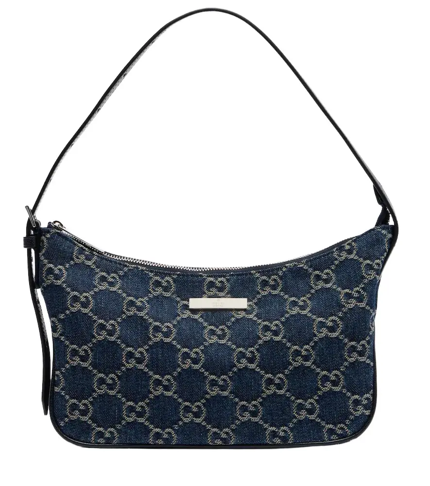 Lady Lunetta GG Small denim shoulder bag